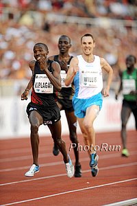 Silas Kiplagat Over Nick Willis in the 1500m