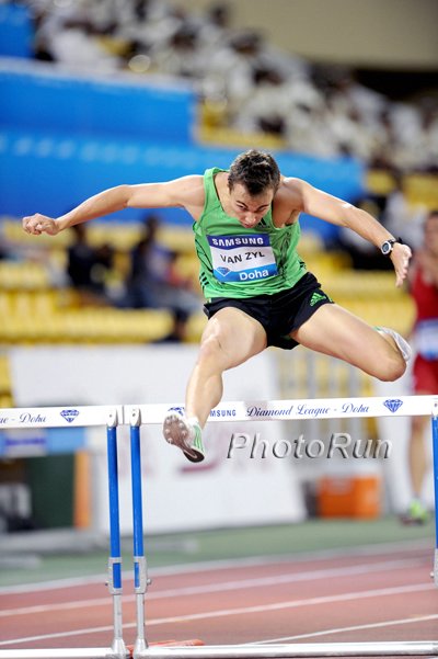 LJ Van Zyl Won the 400m Hurdles