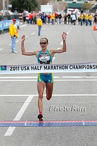 Jen Rhines With the Win in 1:11:14