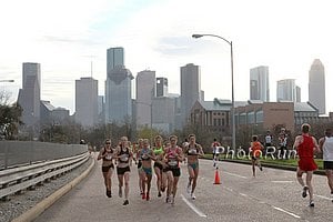 Women's Lead Pack With Houston in the Background