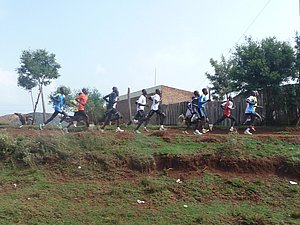 The lead group on the last rep