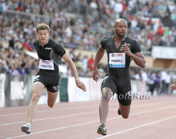 Asafa Powell Over Christophe LeMaitre