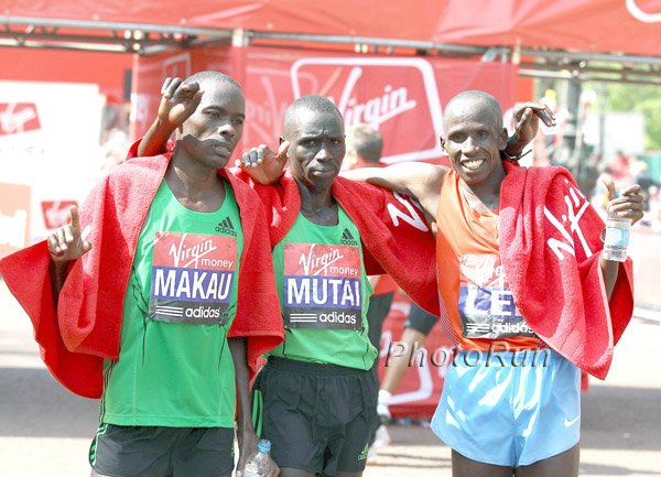 Patrick Makau, Emmanuel Mutai, and Martin Lel
