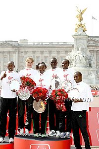 Podium Finishers London 2011 (Buckingham Palace in Background)