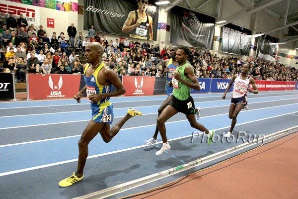 Farah Leading Gebremeskel With One Sock