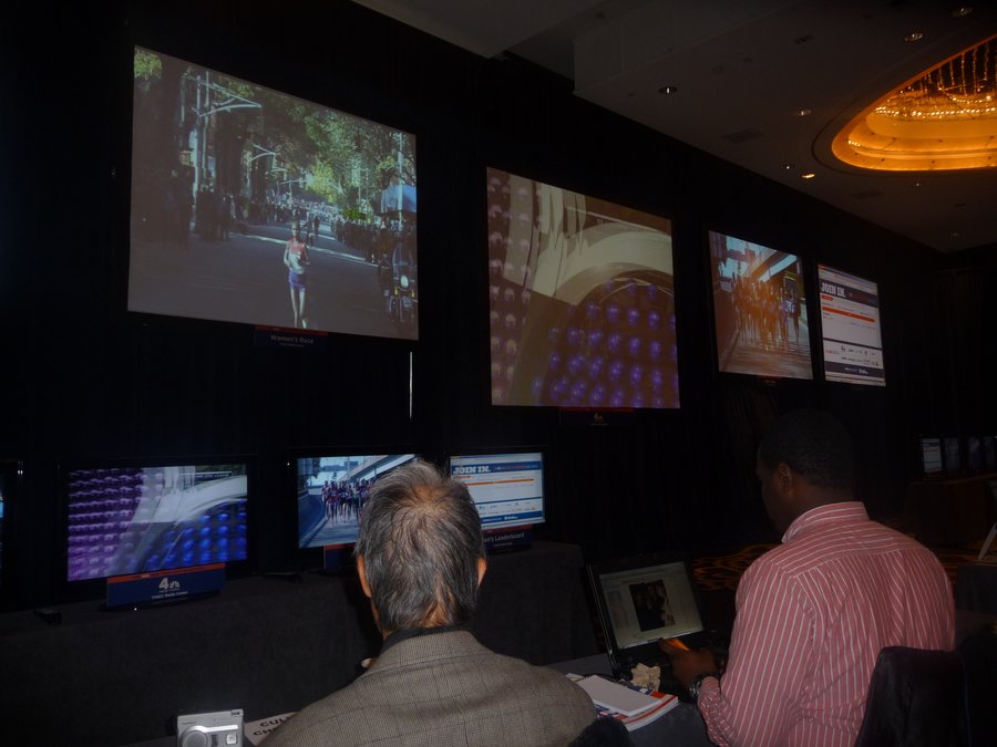This is how the media watched the race - we didn't see a single person actually run a step in person.