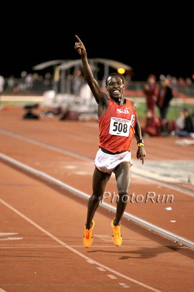 Bedan Karoki Celebrates His 27:13.67 Dominating Victory