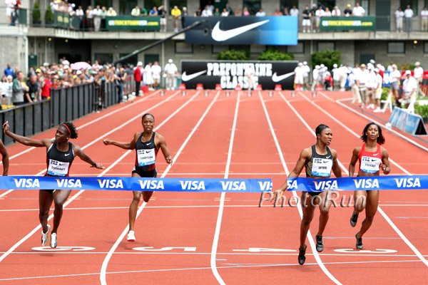 Carmelita Jeter Wins 100m