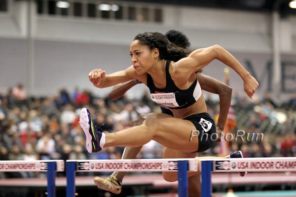Queen Harrison 5th in th 60m  Hurdles
