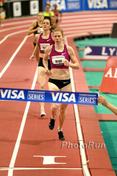Phoebe Wright 2:02.27. Wins 800m over  Erica Moore