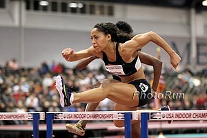 Queen Harrison 5th in th 60m  Hurdles