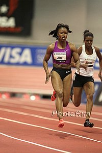 Carmelita Jeter 2nd by .01 in 60m Hurdles