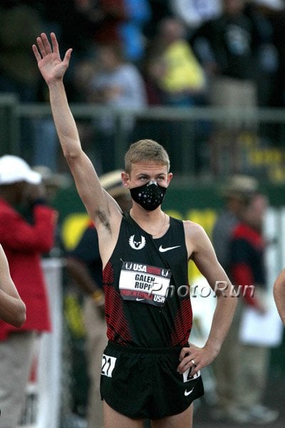 Men's 10000m Photos and the Masked Man Galen Rupp