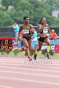 Carmelita Jeter and Allyson Felix in Women's 100m