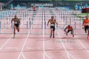 Dwight Thomas Takes a Dive in the Hurdles