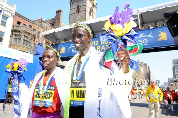 Sharon Cherop and Wesley Korir