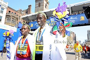 Sharon Cherop and Wesley Korir