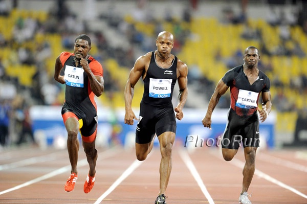 Justin Gatlin, Asafa Powell and Nesta Carter