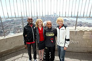 Mary Wittenberg with the Olympians