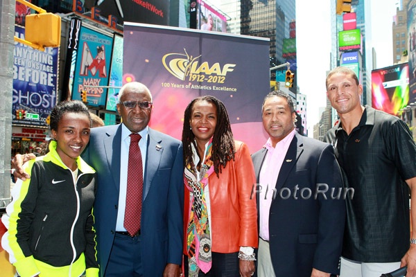 Tirunesh Dibaba Left and Dan O'Brien Right