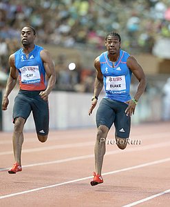 Yohan Blake and Tyson Gay