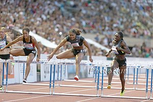 Dawn Harper, Queen Harrison, Ginnie Crawford in 100m Hurdles