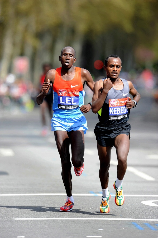 Martin Lel and Tsegaye Kebede Battle for 2nd