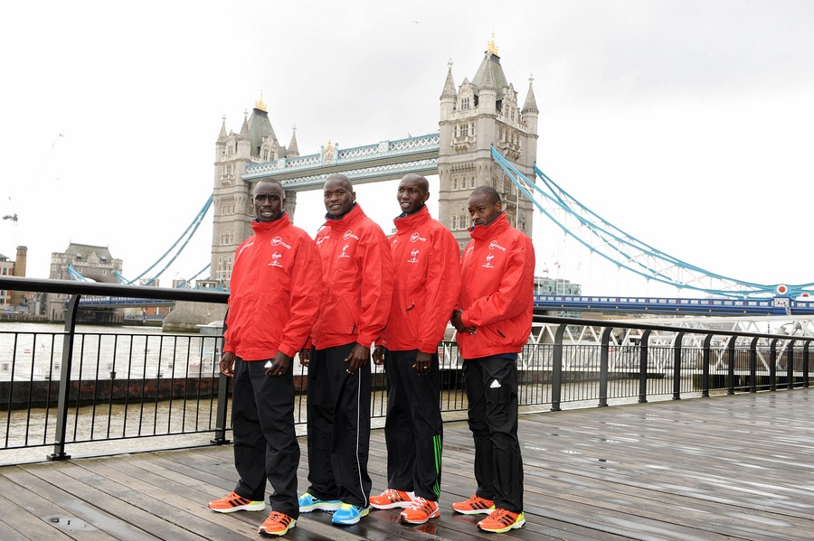 Emmanuel Mutai, Abel Kirui, Wilson Kipsang, and Patrick Makau