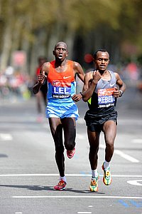 Martin Lel and Tsegaye Kebede Battle for 2nd