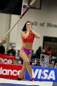 Jenn Suhr celebrating the American record