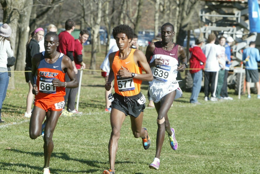 Chase Pack: Anthony Rotich of UTEP, 1st American Girma Mecheso, and Henry Lelei