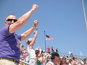 Iowa Crowd Celebrates Katie Flood's (Grew Up in Iowa) Victory