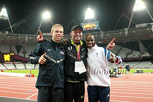 Galen Rupp, Mo Farah, and Coach Alberto Salazar