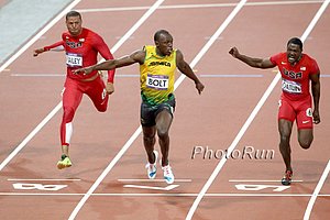 Usain Bolt 9.63 Over Ryan Bailey and Justin Gatllin