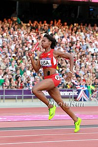 Keisha Baker in 4X400 Qualifying