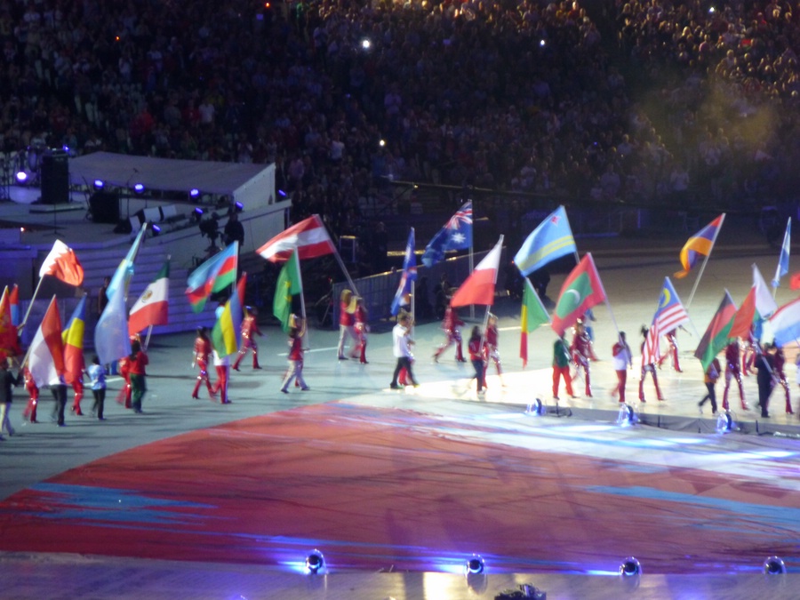 Flags and Athletes Start Coming In