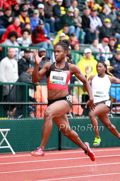 Tianna Madison in the 100m