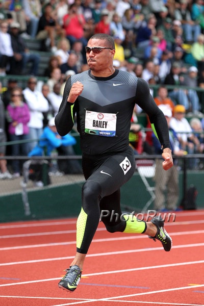 Ryan Bailey Surprise 3rd in 100