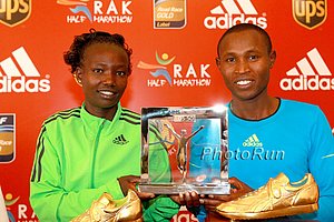 Mary Keitnay and Geoffery Mutai