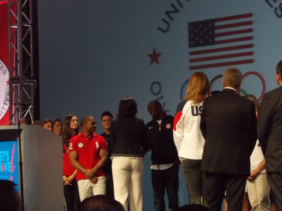 Michelle Obama Meeting Lashawn Merritt