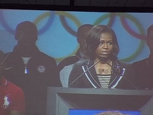 First Lady Michelle Obama Was the Headliner and LaShawn Merritt and Wallace Spearmong Were Right Behind Her