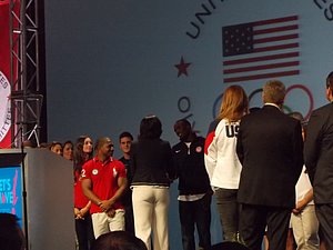 Michelle Obama Meeting Lashawn Merritt