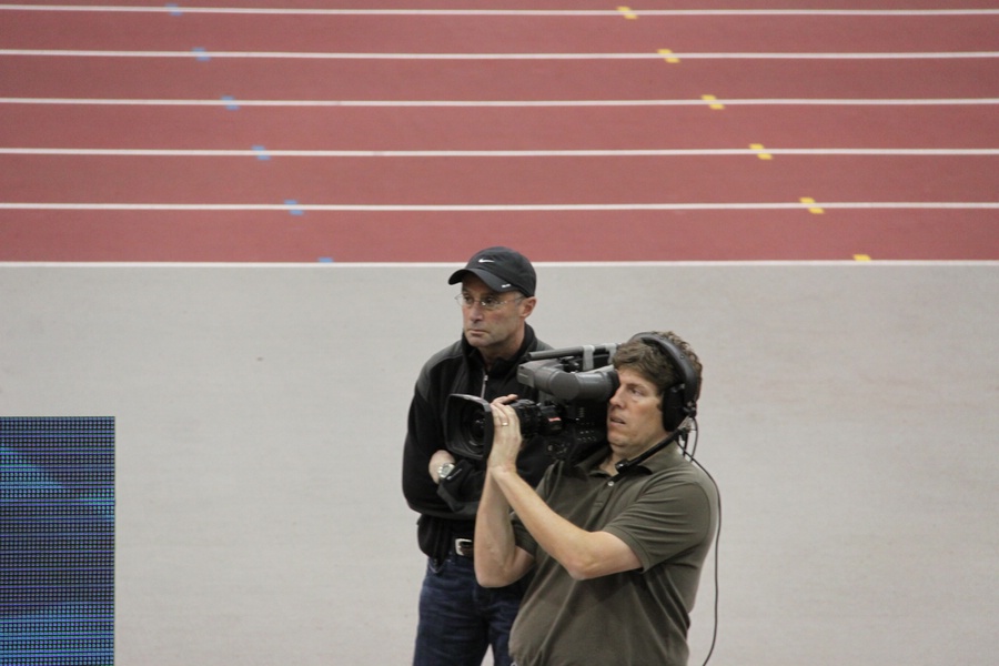 Alberto Salazar About to Watch History in the 2 Mile