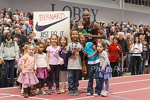 Lagat Celebrates With His Miniature Fan Club