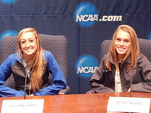Cally Macumber of Kentucky and Colleen Quigley of Florida State
