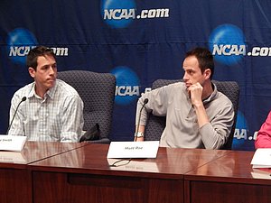 Michael Smith of Georgetown (l0 and Matt Roe (r) of Butler