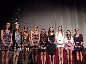 L to R: Emma Bates, Emily Stites, Marielle Hall, Coleen Quigley, Abbey D'Agostino, Sammy Silva , Crystal Nelson , Emily Lipari, Juli Accurso