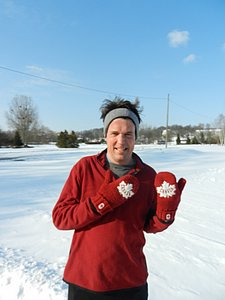 Rojo with his 2012 Canadian Olympic Gloves - which came in handy - thank you Will McFall (When coaching at Cornell, Rojo had his athletes give him gifts if they wanted to travel)