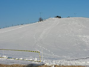 New for 2013, a huge hill that people were skiing down