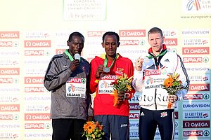 Alemayehu Bezabeh of Spain,  Polat Kemboi Arikan of Turkey, Andy Vernon GB